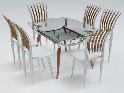 Chair and Table Set 3D model