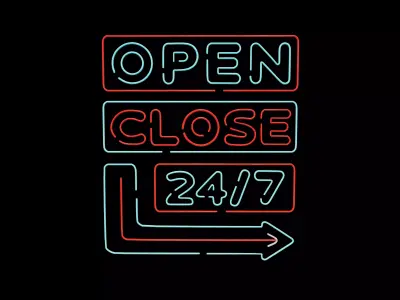 Open Close Neon Sign  3D model