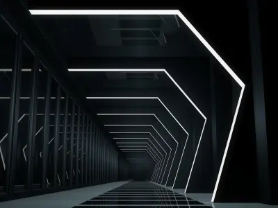 Sci Fi Corrdior Low-poly 3D model