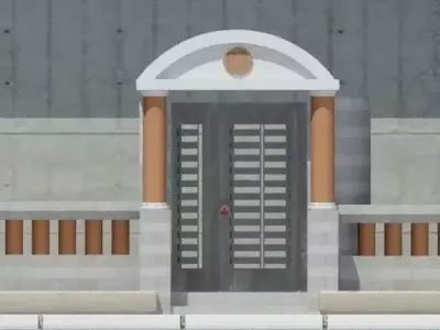 mainentrance-gate front door of building 3D model