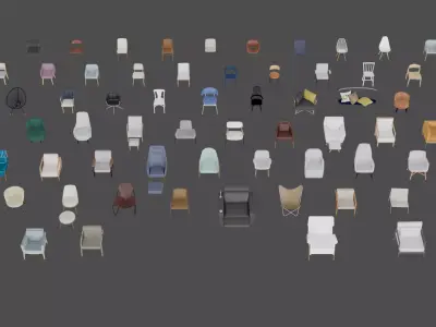 Assets Chairs Model 3D Free low-poly 3D model
