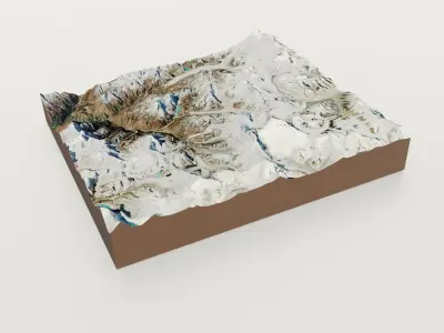 Everest-Mountains Low-poly 3D model