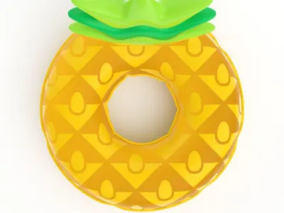 Pineapple Pool Float Inflatable Toy Swimming Tube Low-poly 3D model