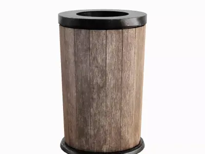 Street Trash Can B 03 Low-poly 3D model