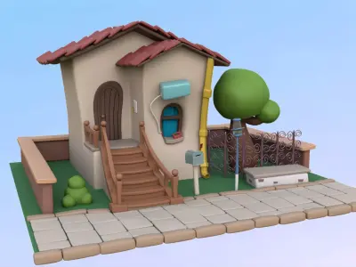 Stylized Cartoon House 3D model