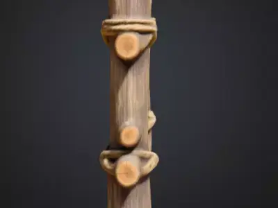 Rustic Boundaries Wood Low-poly 3D model