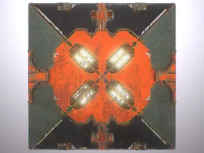 PBR Sci-Fi Spaceship Texture 04 Low-poly 3D model