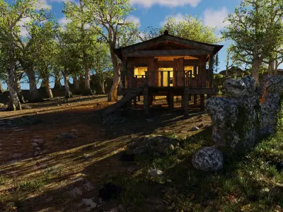 Cabins Scene 3D model