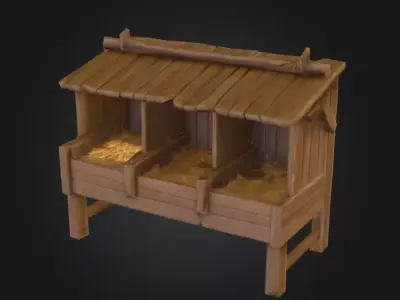 Feeder Station Low-poly 3D model