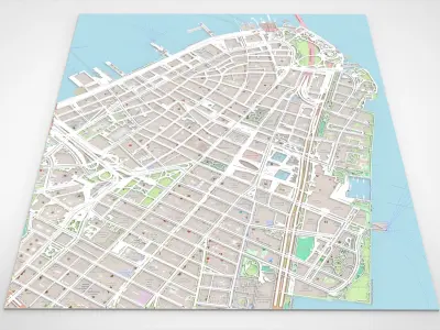 Cityscape New York USA fragment city Strets and roads  3D print model