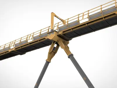 Sci-fi pedestrian bridge 3 3D model