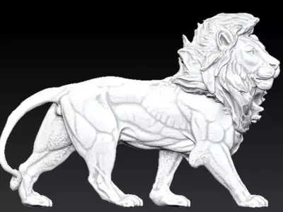 king safari lion statue 3D print model
