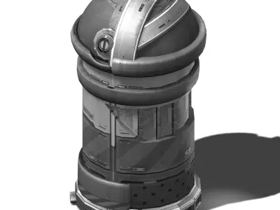 Sci Fi Building-Trash Can 3D model