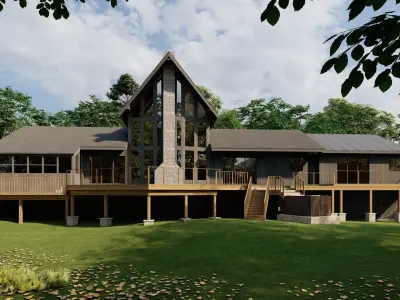 3D Exterior Scene 3D model design garden and landscape 3D 3D model 24