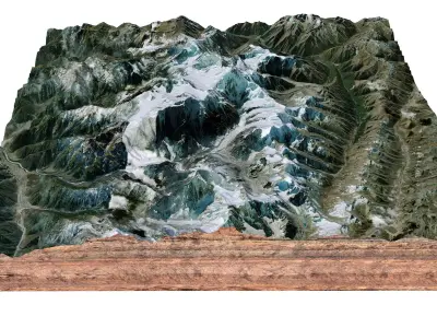 Gonggar Mountain Tibet China 3D model