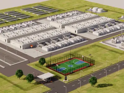 Huge Google Data Center Area 3D model