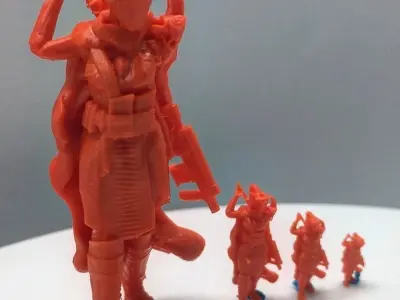 Sci Fi Female Fighter Pirate Raider 3D print model