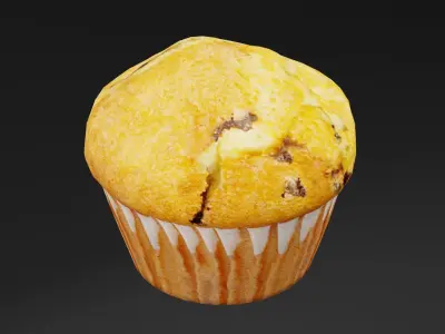 Blueberry Muffins Low-poly 3D model