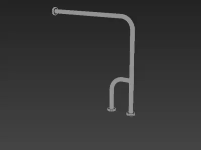 Stainless Floor Wall Baston Foot 3D model