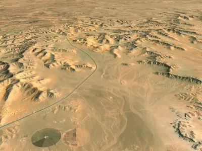 NEOM city topography Saudi Arabia - tile n28 e37 3D model