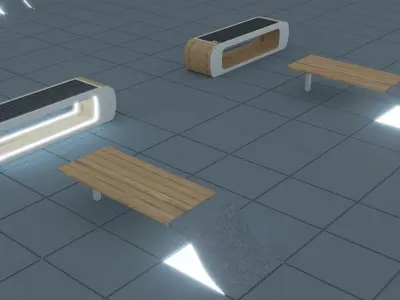 Solar Furniture Bench 3D model