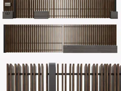 Entrance group with gate 3D model