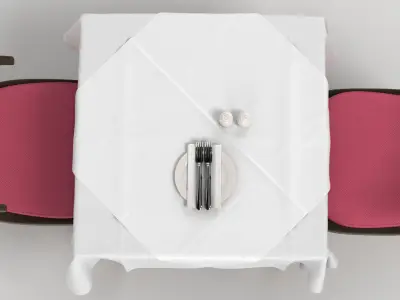 Restaurant Dining Place Setting Set 3D model