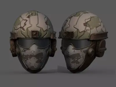 Helmet scifi military combat 3d futuristic technology  Low-poly 3D model
