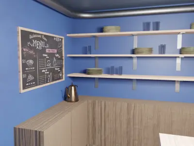 Stylized Old Cafe 3D model