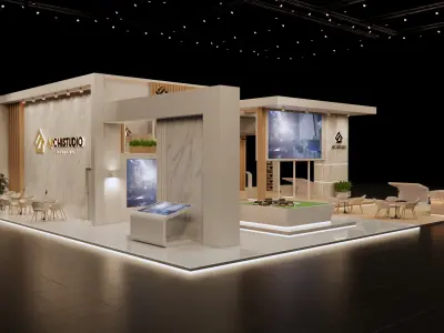 Real estate booth 20m x 19m 3D model 3D model