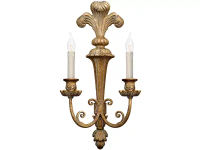Bronze Sconce in Classic Style Romantic Wall Light Candlestick 3D model