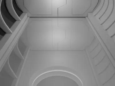 Sci Fi Room Low-poly 3D model 7