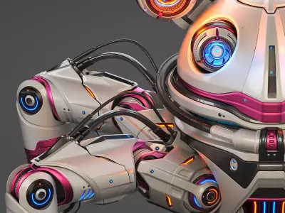 Sci-Fi Quadruped Robot - Rigged 3D model
