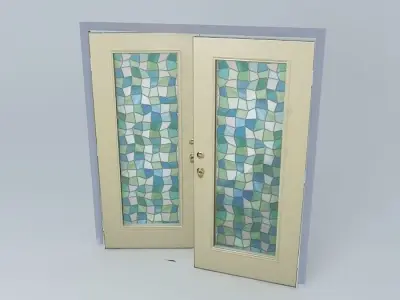 Double Stained Glass Doors 3D model