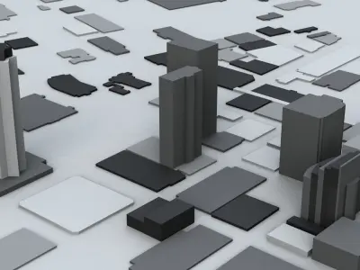 Des Moines Streets and Buildings 3D model