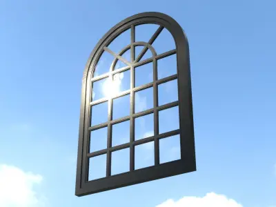 PBR Arched Window Low-poly 3D model