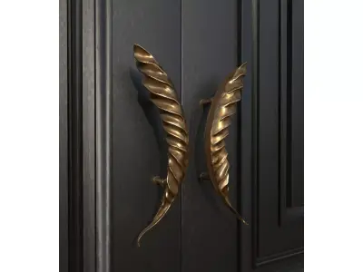 Leaf Series Heavy Door  Handle 3D print model