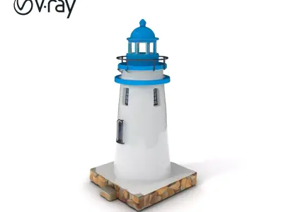 Stylized Lighthouse Model Pack with PBR Textures Low-poly 3D model