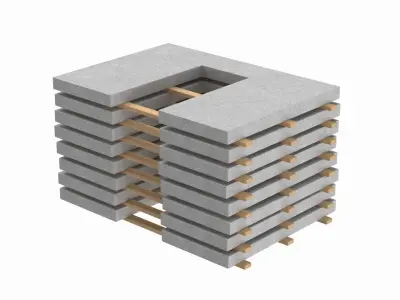 Stacked Concrete Wall Panels  3D model
