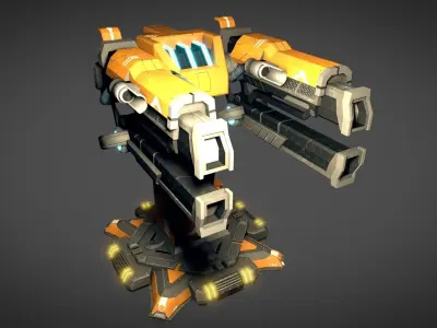 Sci Fi Plasma Cannon Low-poly 3D model