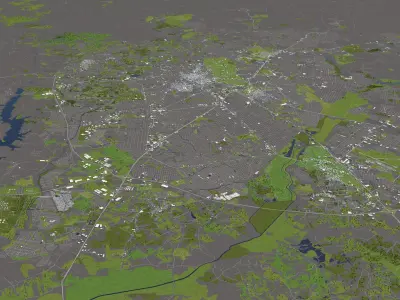 Curitiba Brazil 50x50km City Map 3D model