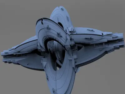 Floating Angel monolith Sci-fi Space funnels 3  3D model