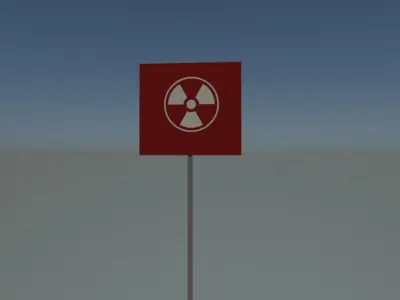 Radiation sign Low-poly 3D model