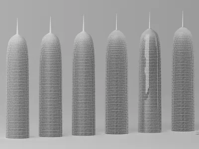 Burj Qatar Doha Tower Landmark 3D model