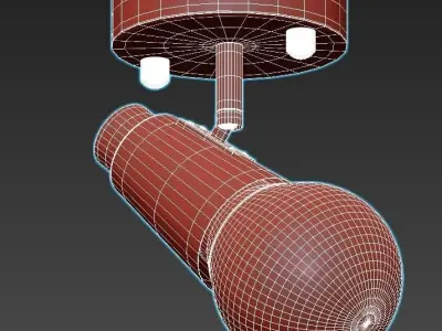 rotary ceiling light - gold 3D model