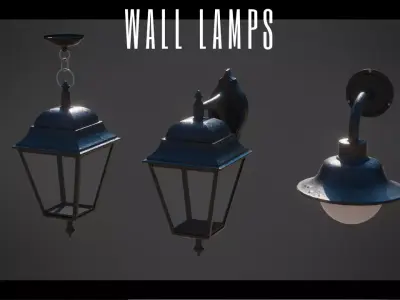 Wall Lamps Low-poly 3D model purchase