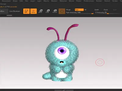 Cute Alien Character Highpoly zbrush  3D model