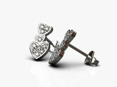 Hearts earrings 3D print model