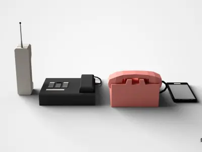 Lowpoly Phones Pack Low-poly 3D model