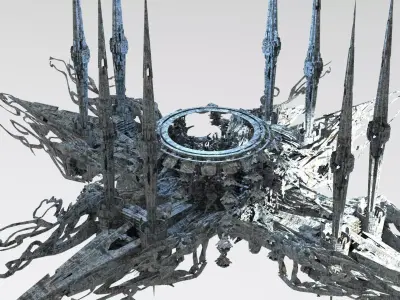 Sci fi Orchid tower  3D model